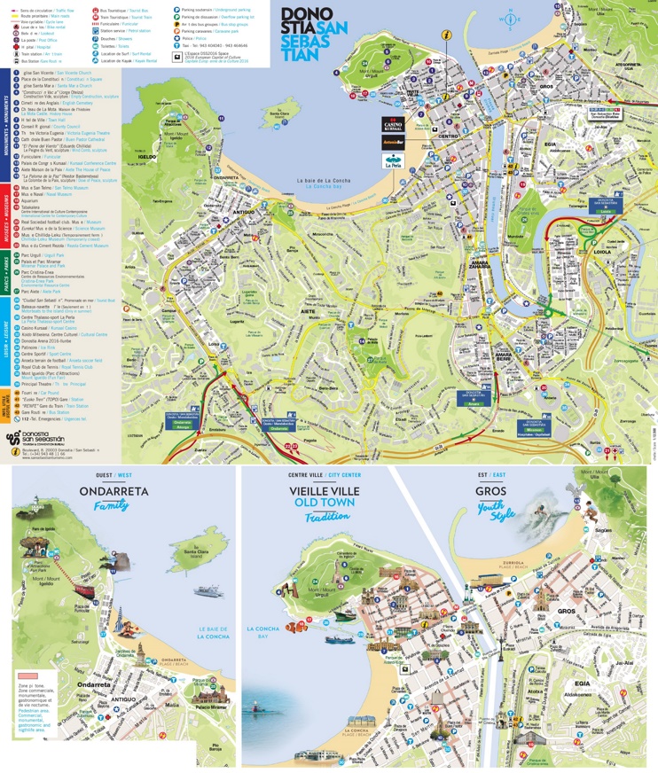 San Sebastián tourist map