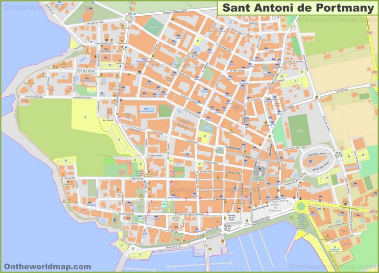 Detailed Hotel Map of Sant Antoni de Portmany