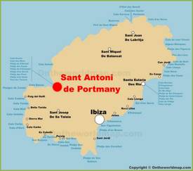 Sant Antoni de Portmany Location On The Ibiza Map