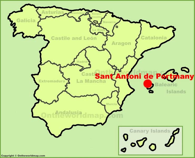 Sant Antoni de Portmany location on the Spain map