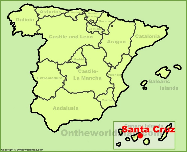 Santa Cruz de Tenerife location on the Spain map