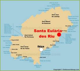 Santa Eulària des Riu Location On The Ibiza Map
