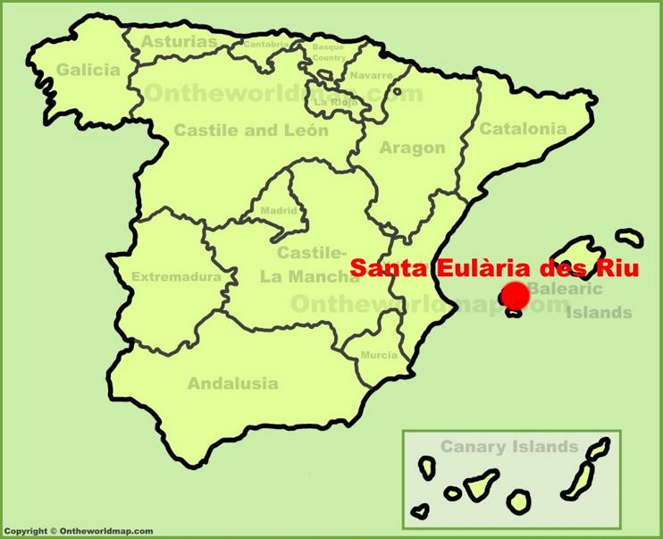 Santa Eulària des Riu location on the Spain map