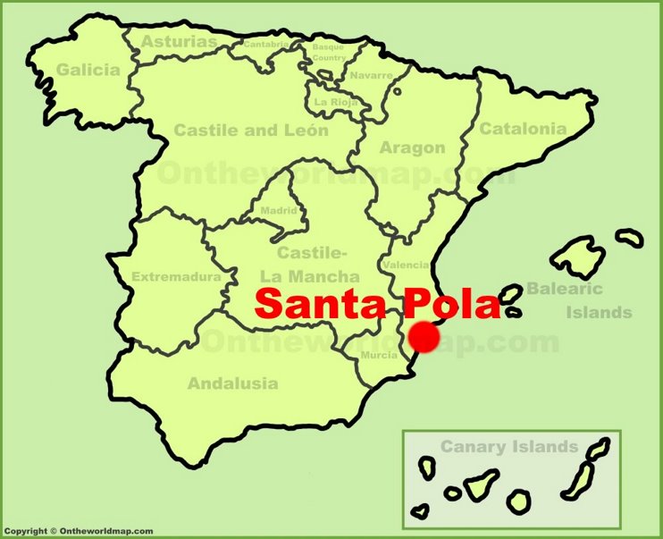 Santa Pola location on the Spain map