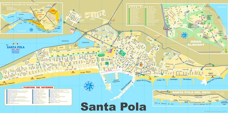 Santa Pola tourist map