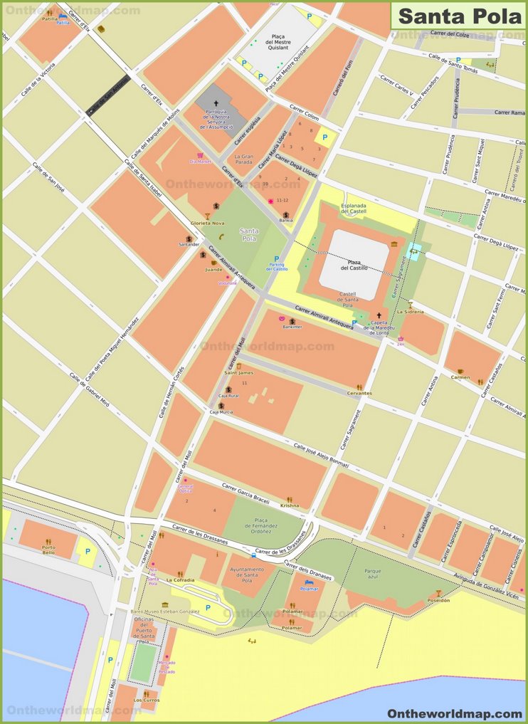 Santa Pola Town Center Map