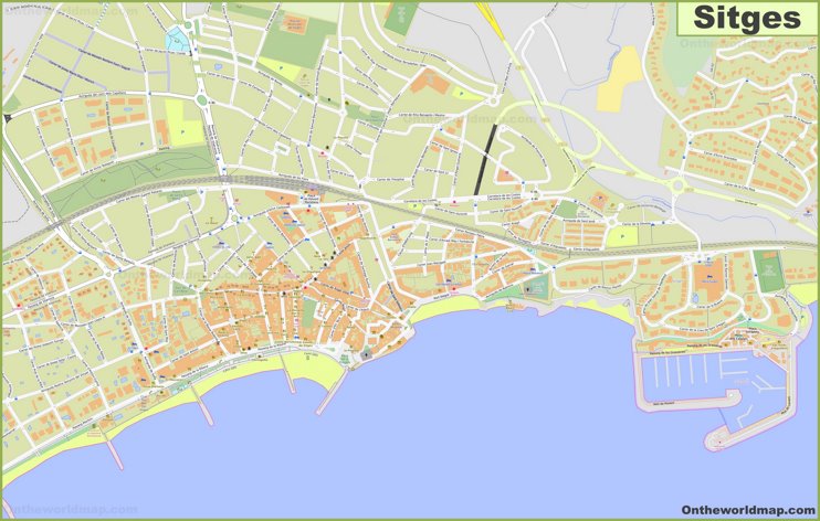 Detailed map of Sitges