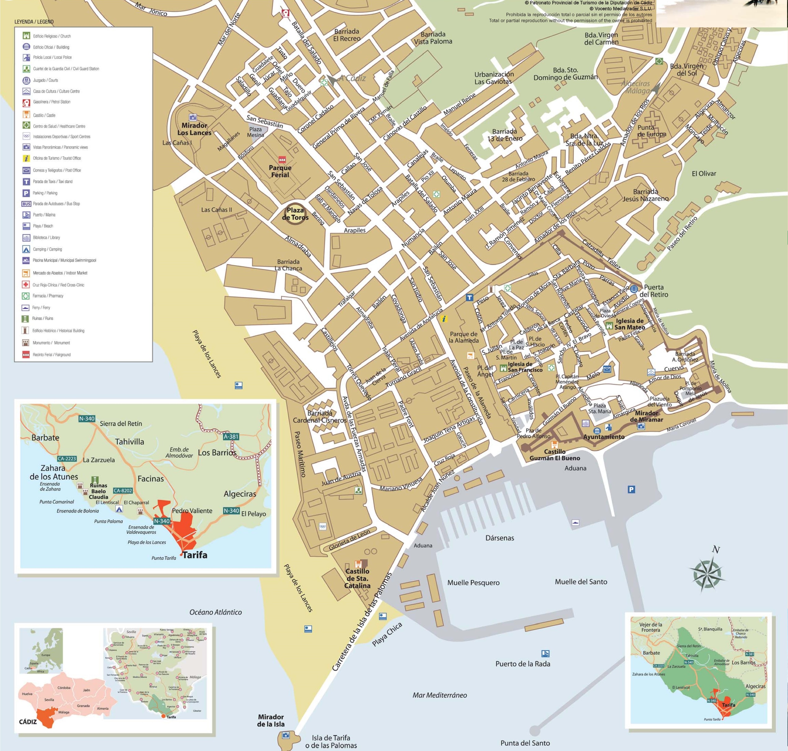 Tarifa tourist map2544 x 2426