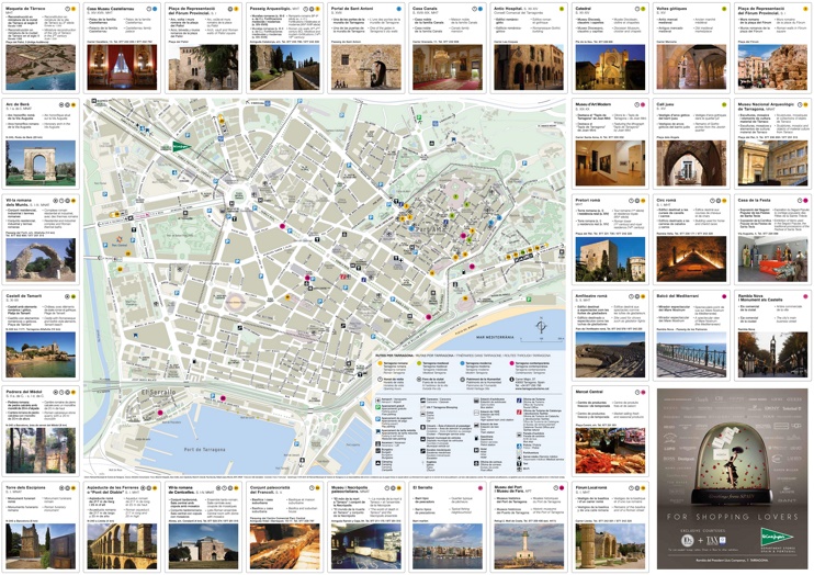 Large detailed tourist map of Tarragona