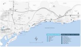 Tarragona hotels and campings map