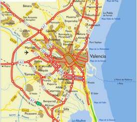 Valencia Area Road Map