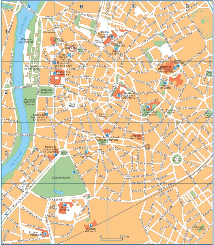 Valladolid city center map