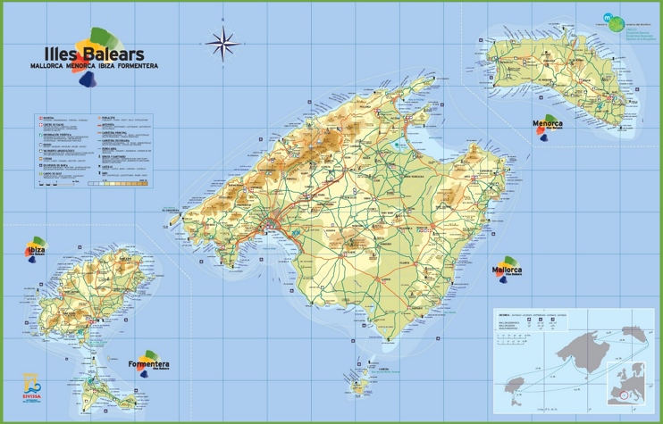 Balearic Islands tourist map