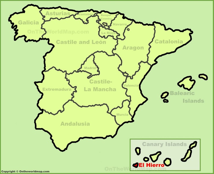 El Hierro location on the Spain map