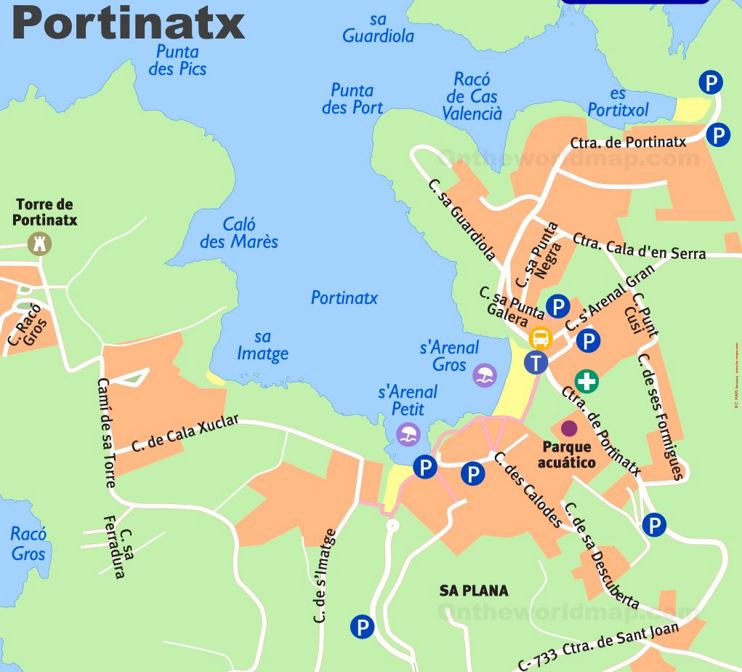 Portinatx Tourist Map