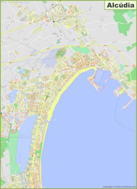 Large detailed map of Alcúdia