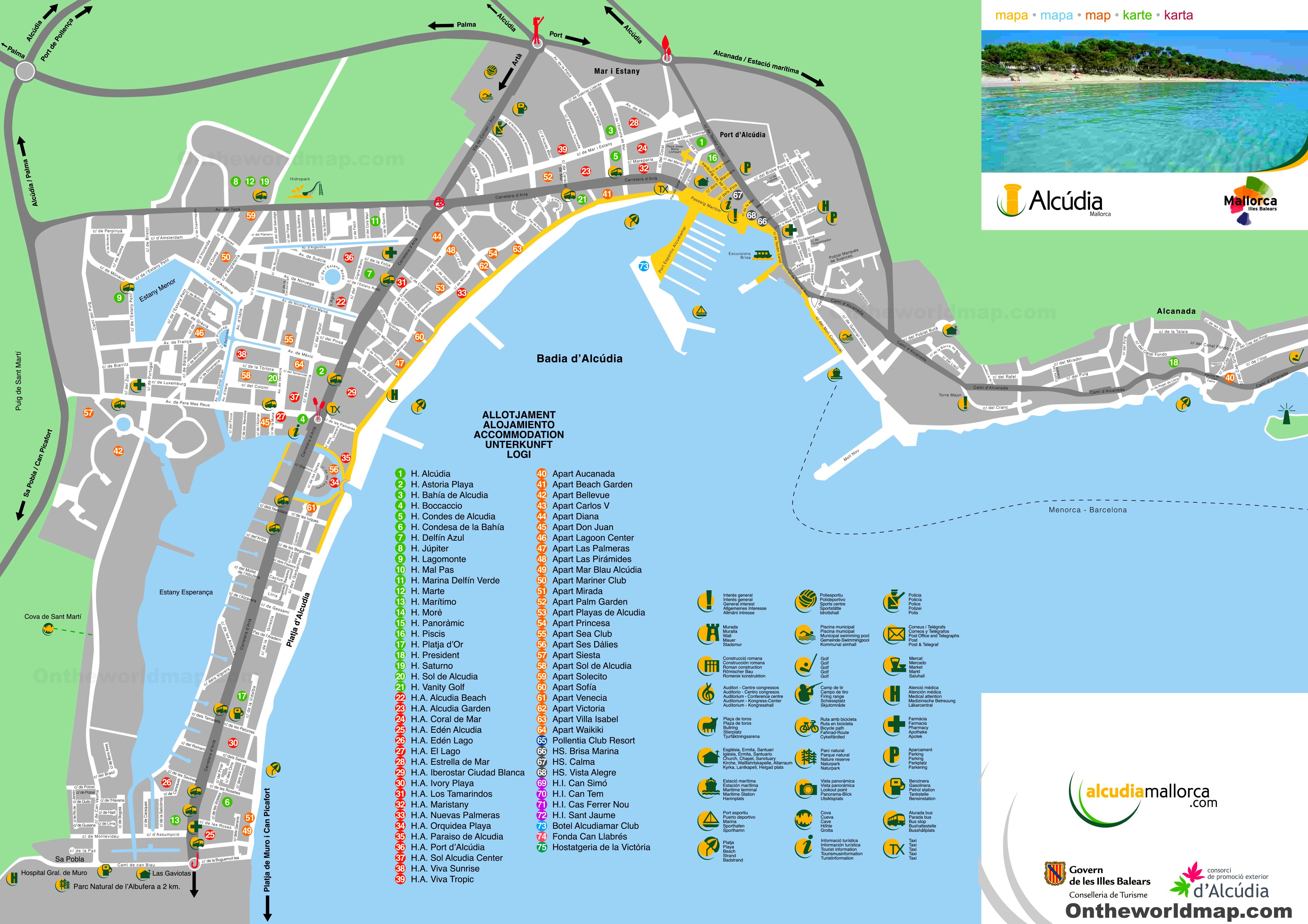 Puerto de Alcudia map