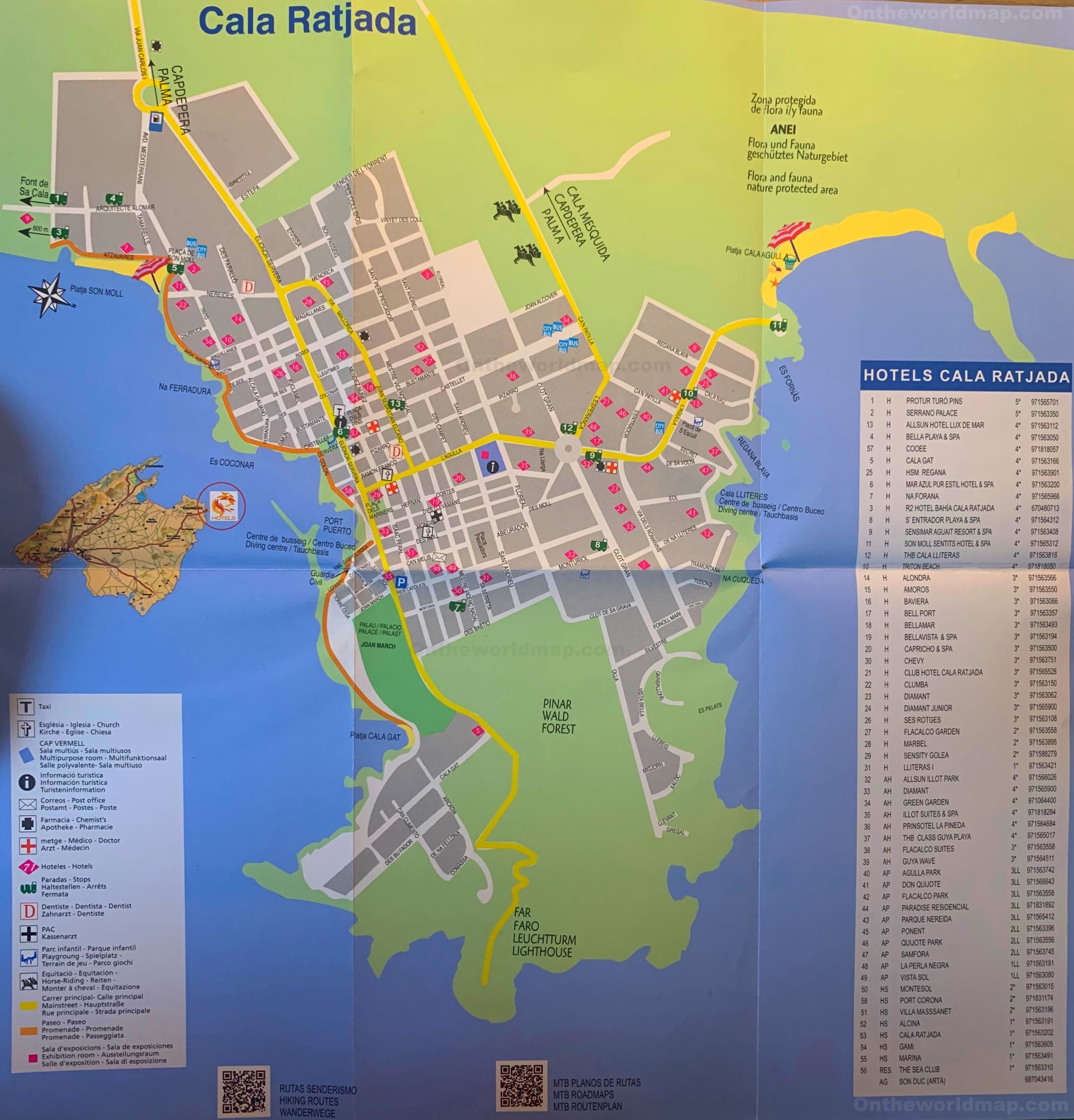 Cala Ratjada Tourist Map