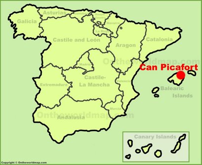 Can Picafort Location Map
