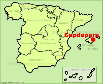 Capdepera Location Map