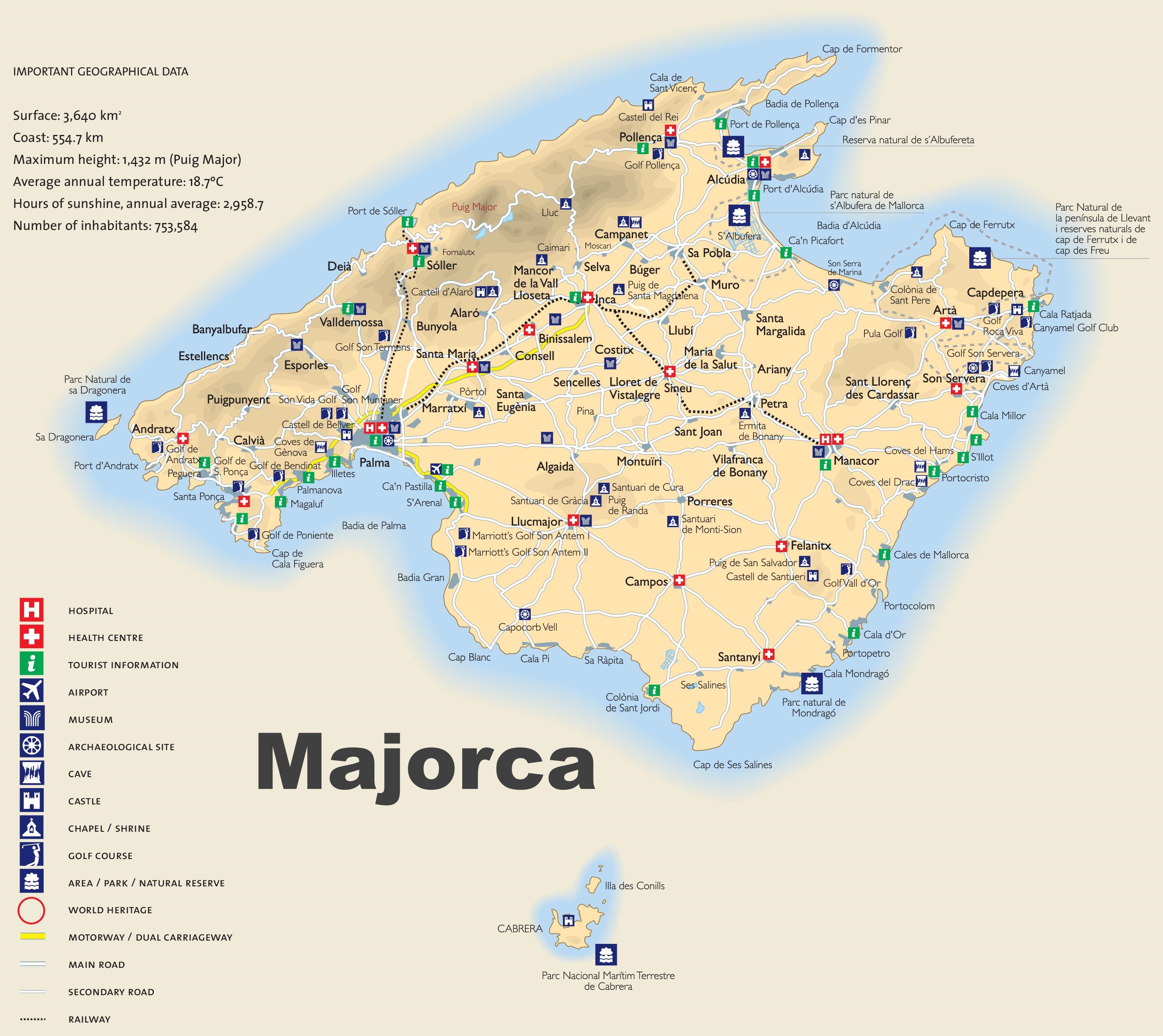 Majorca resorts map