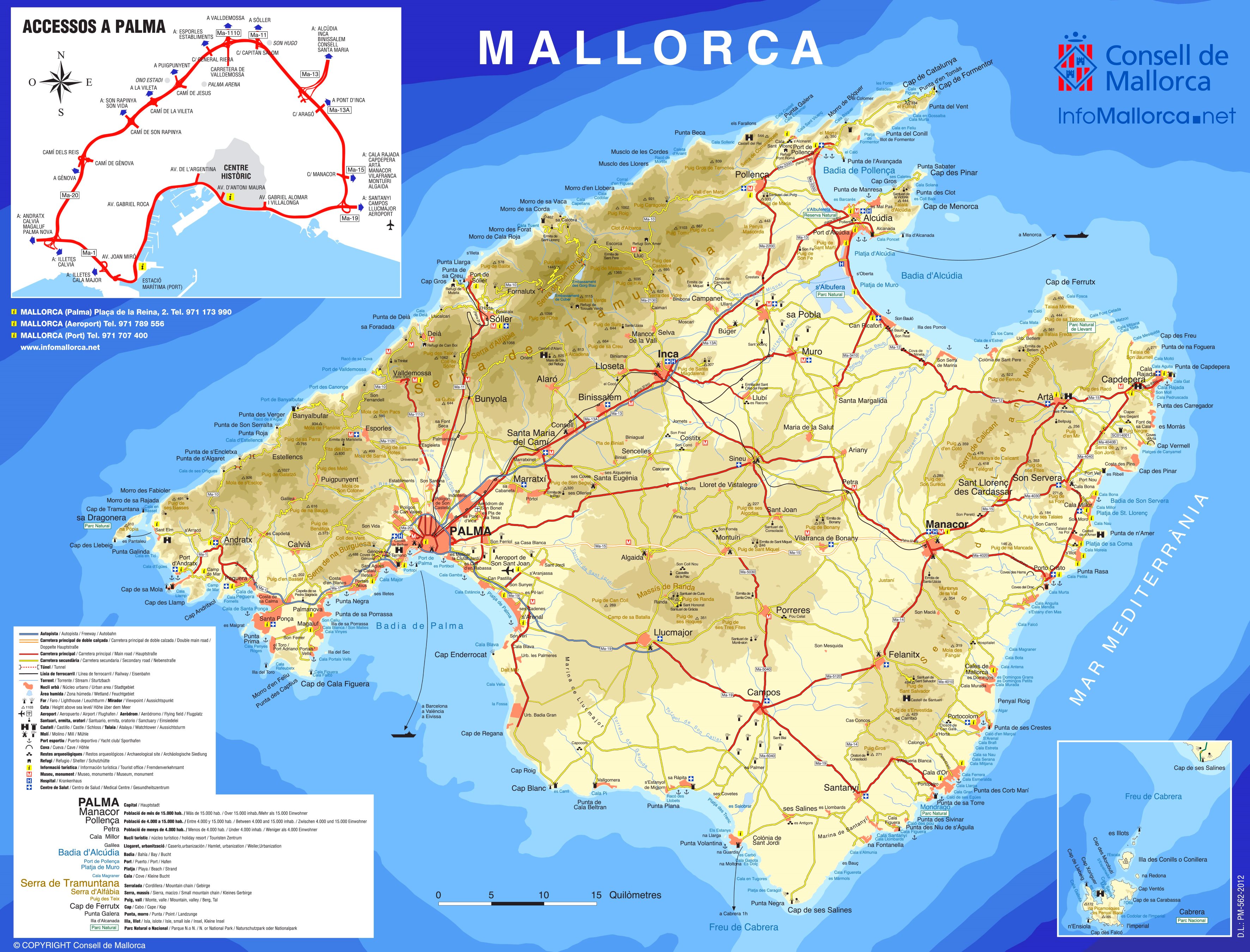 Mallorca, Touristenkarte, Mallorca karte