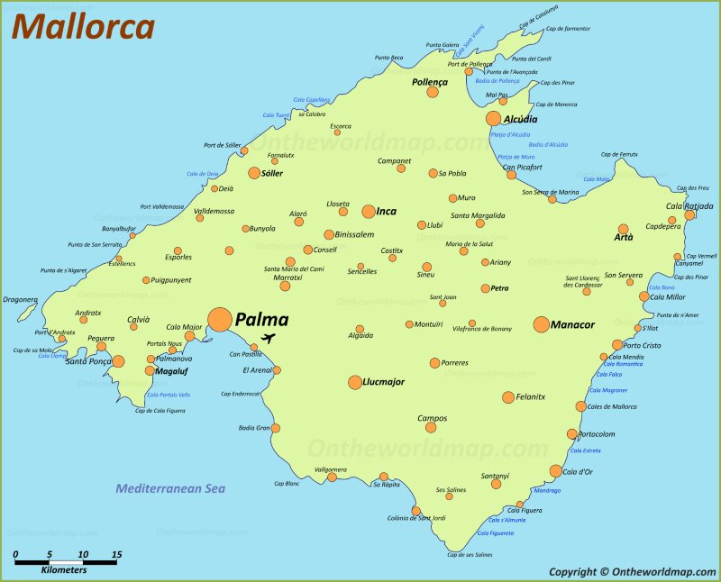 Majorca Maps Balearic Islands Spain Map of Majorca (Mallorca)