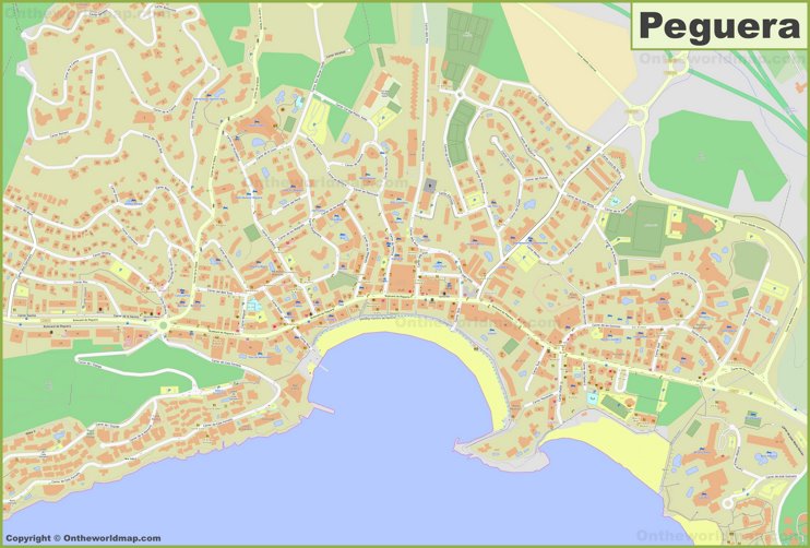 Detailed map of Peguera