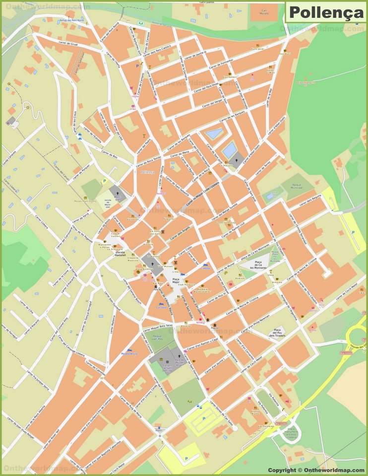 Detailed map of Pollença