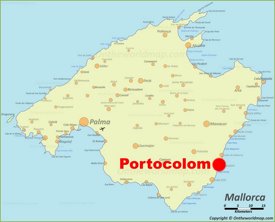 Portocolom location on the Majorca map