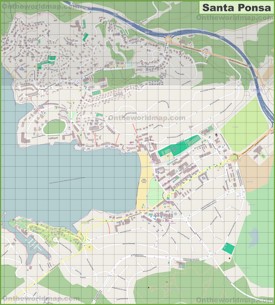 Large detailed map of Santa Ponsa