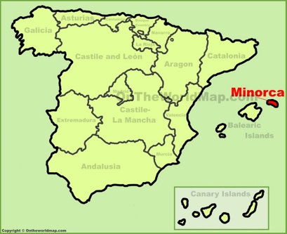 Minorca Location Map