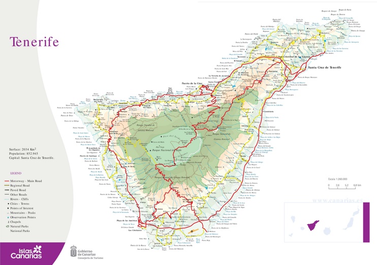 Large Detailed Map Of Tenerife Hot Sex Picture