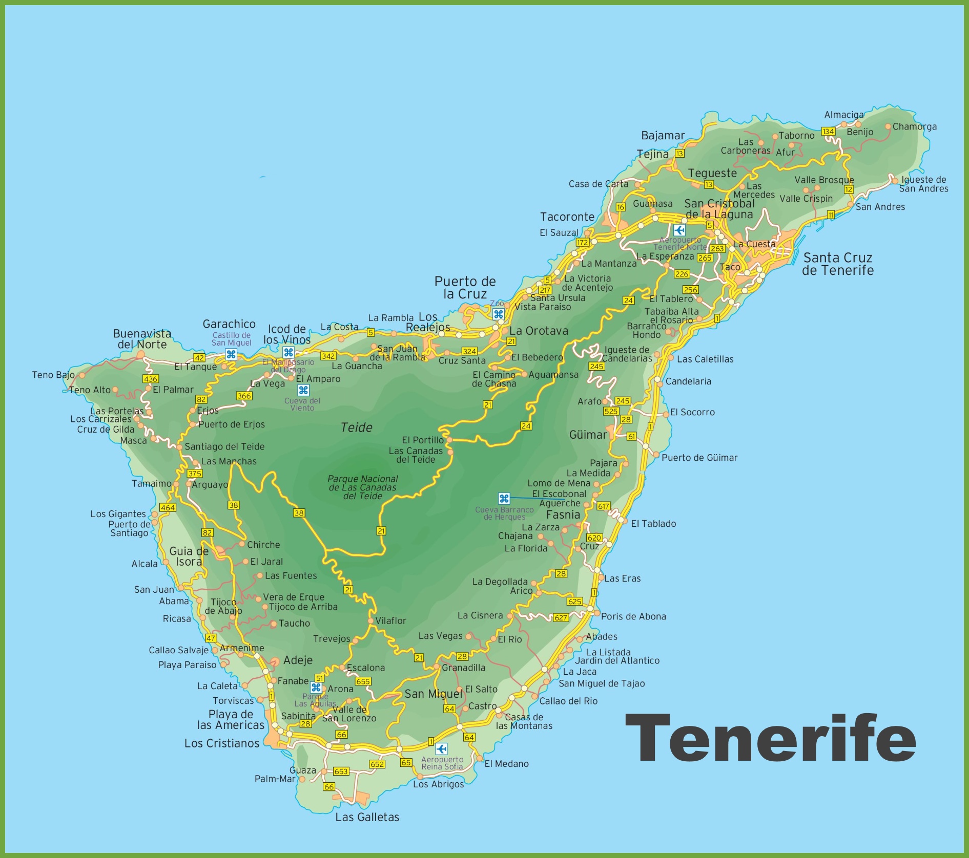 where is tenerife located on the world map Map Of Tenerife Island where is tenerife located on the world map