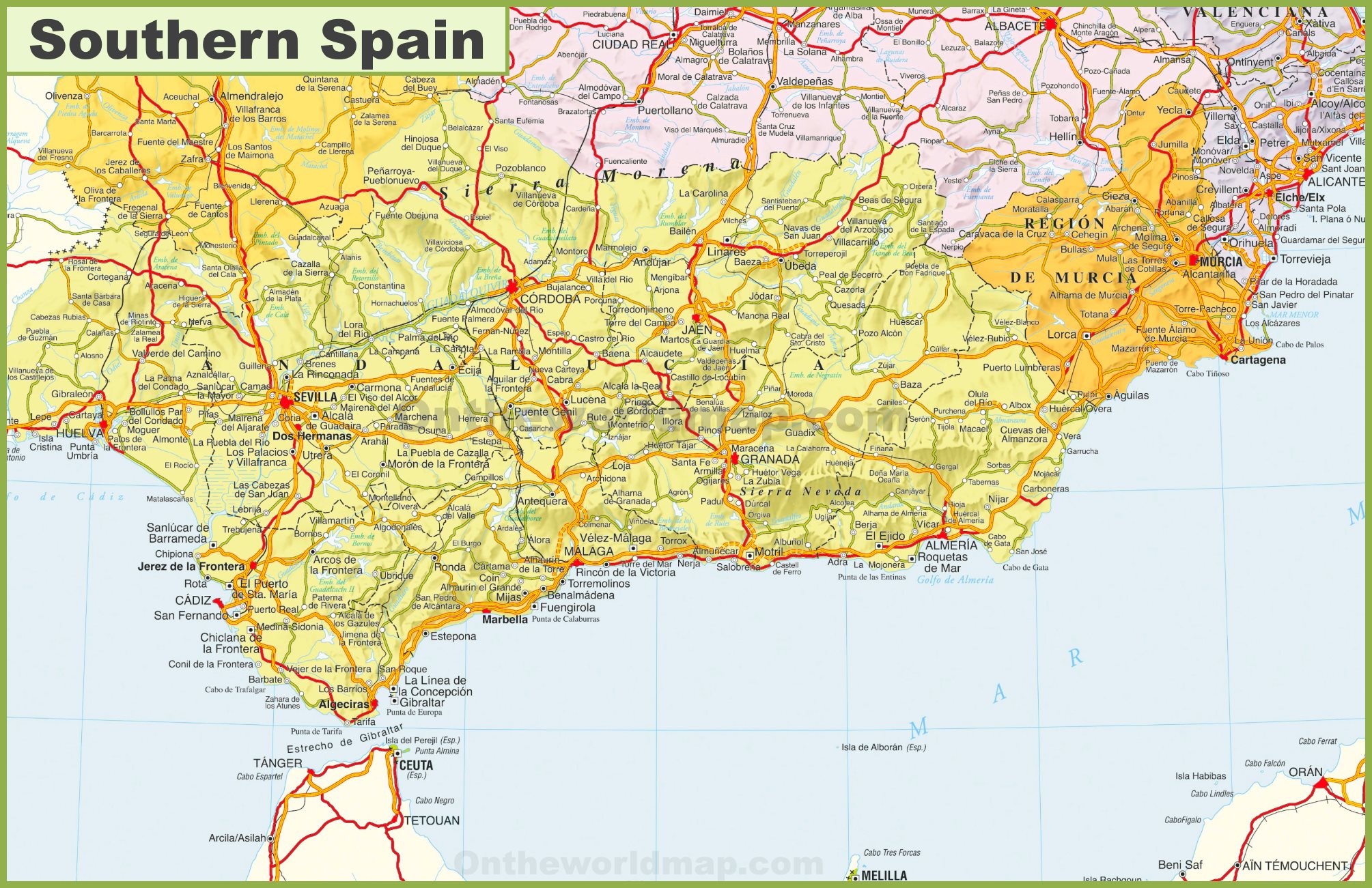 Map of Southern Spain