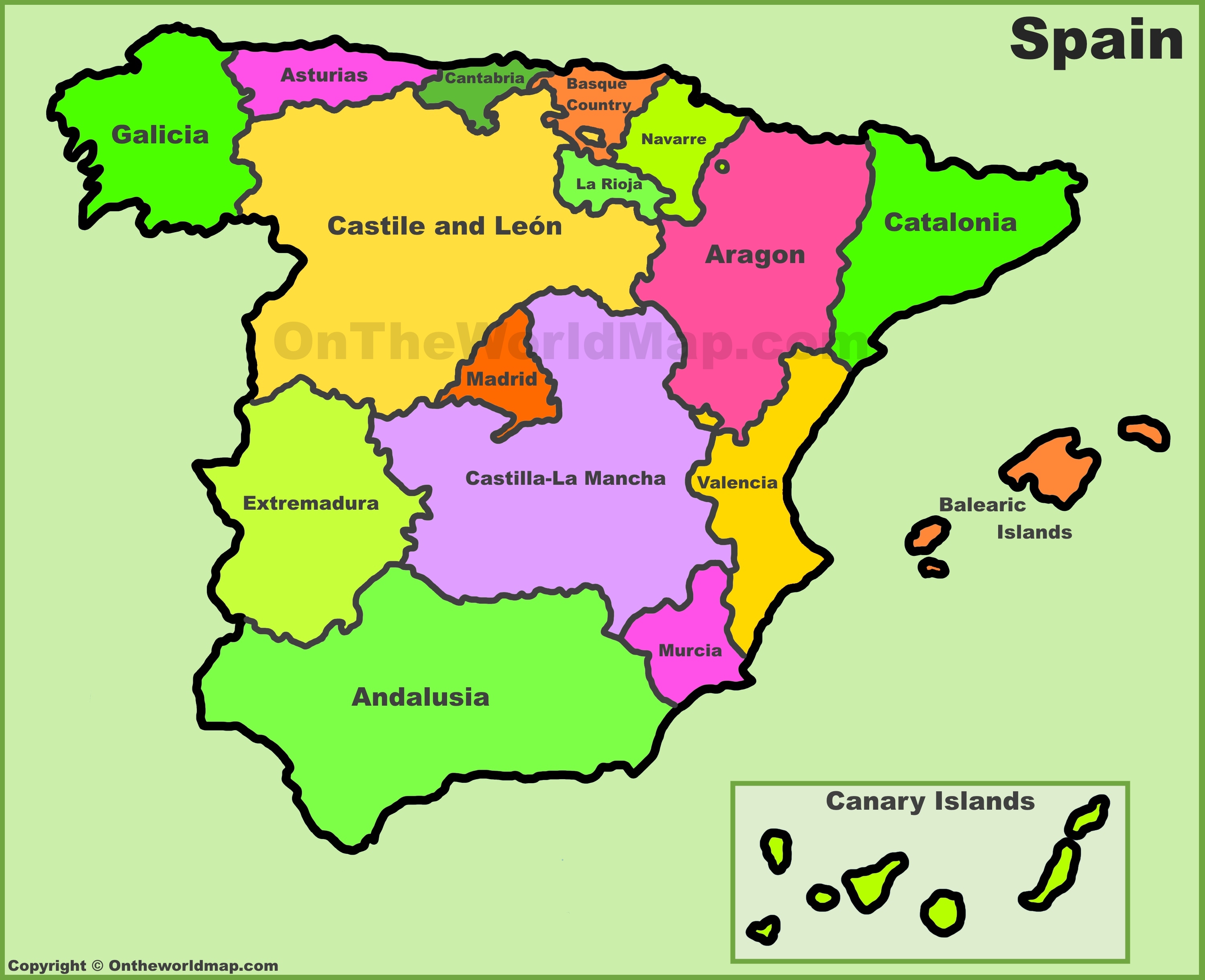 Carte Espagne Détaillée Par Region