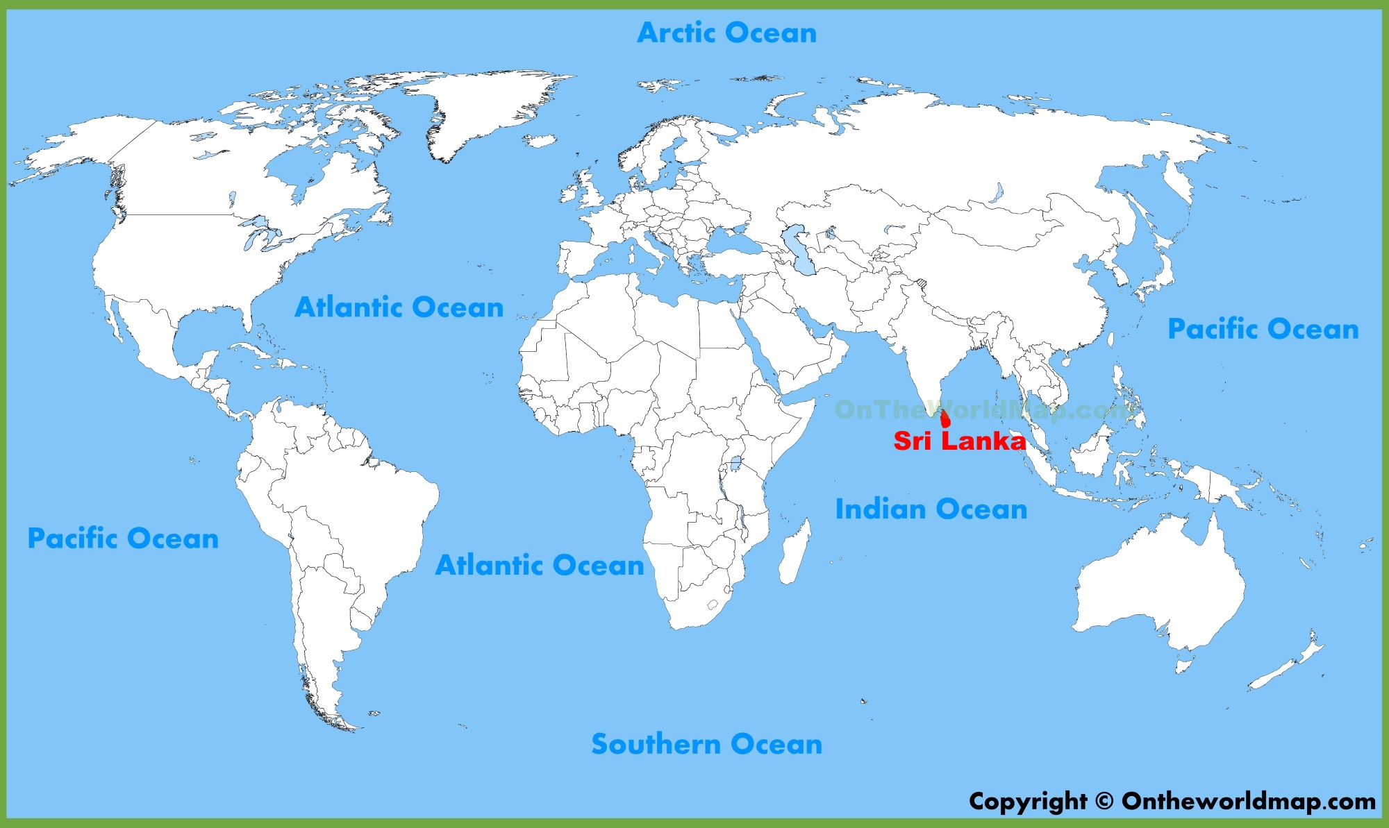 Sri Lanka Location On The World Map