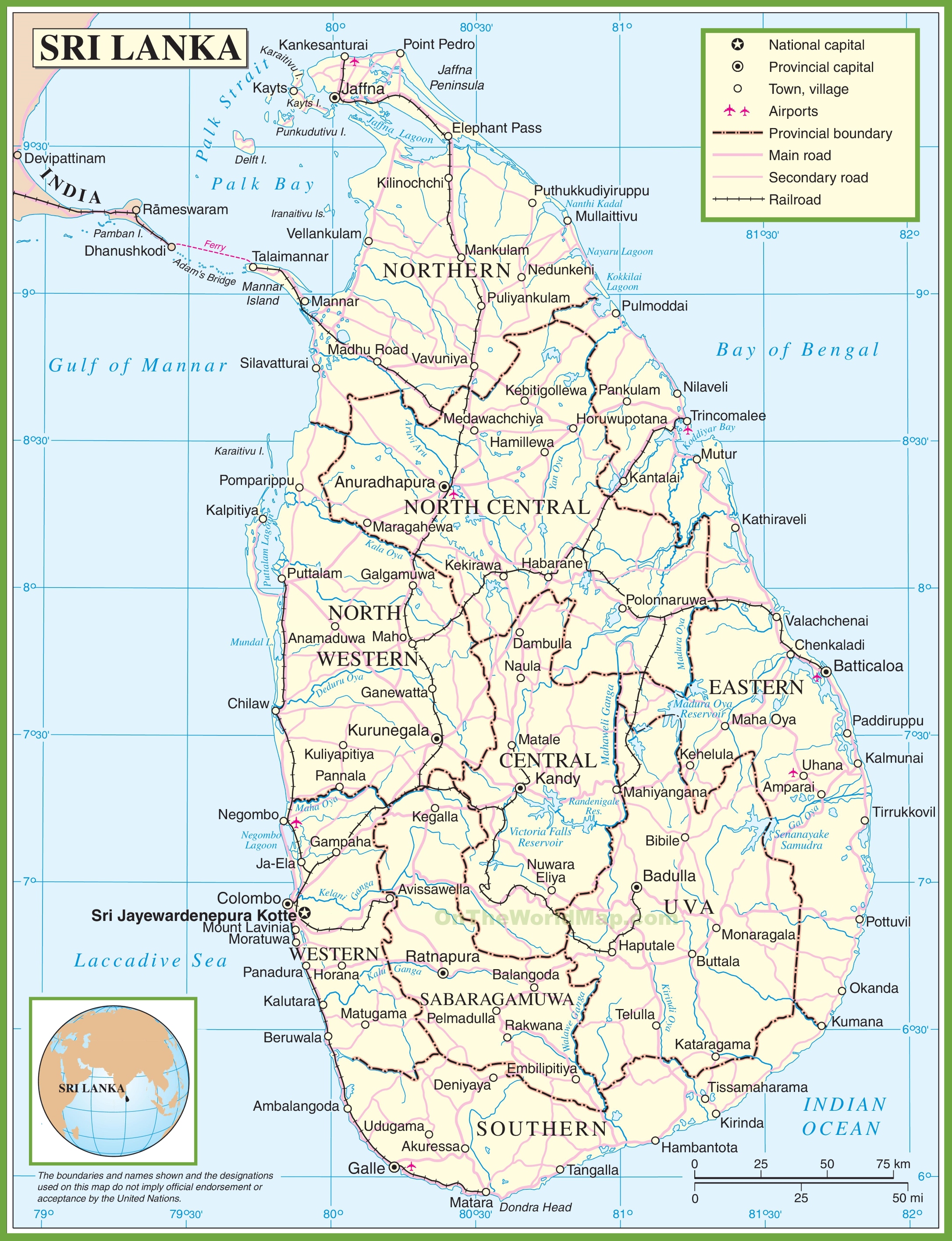 Political Map of Sri Lanka - Nations Online Project