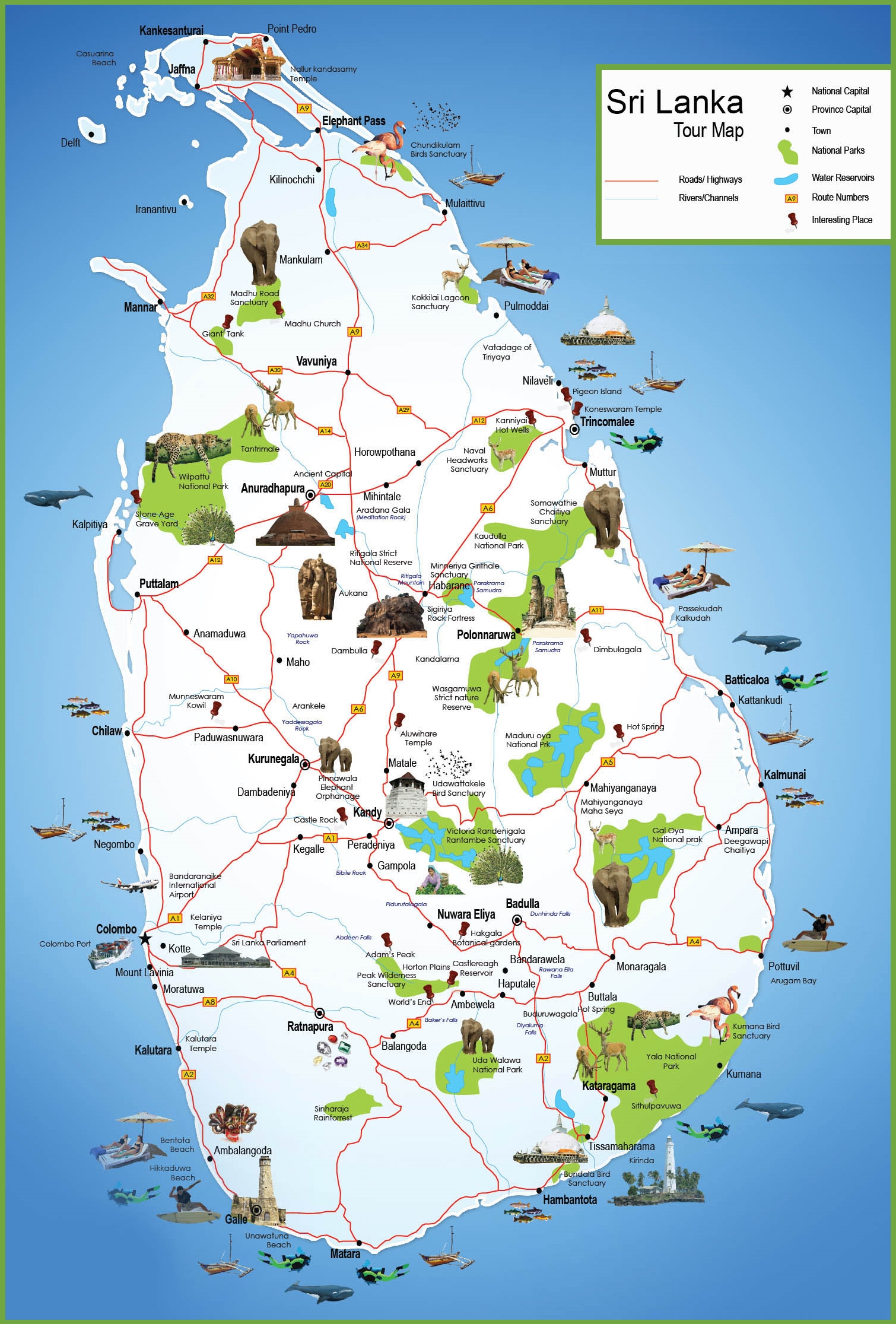 Tourist Map Of Sri Lanka Printable