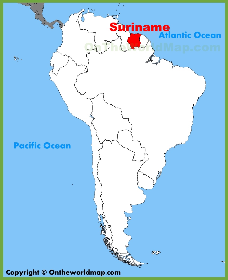 Suriname Location On The South America Map