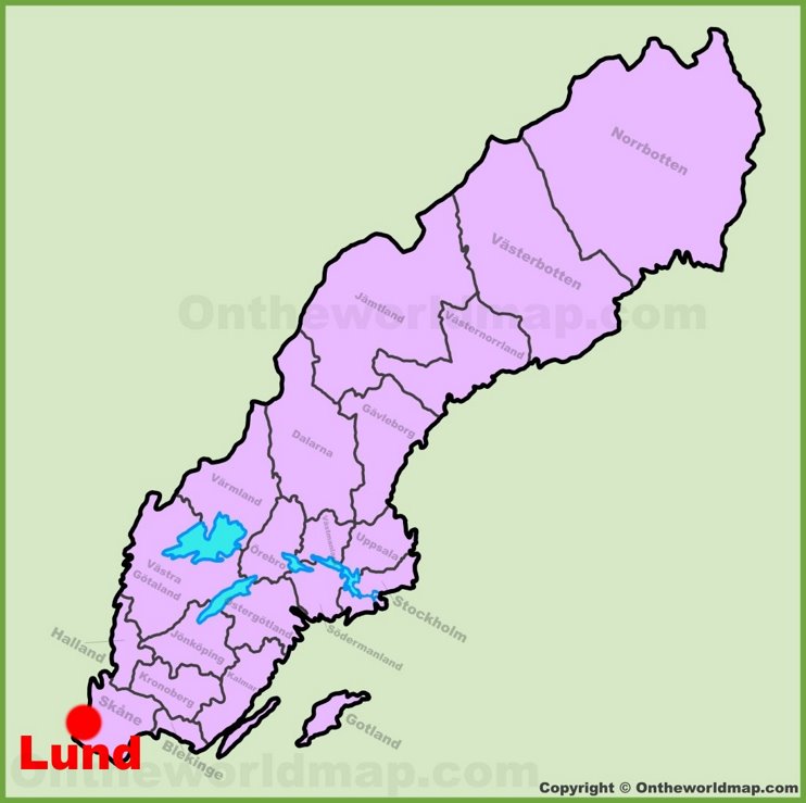 Lund location on the Sweden map