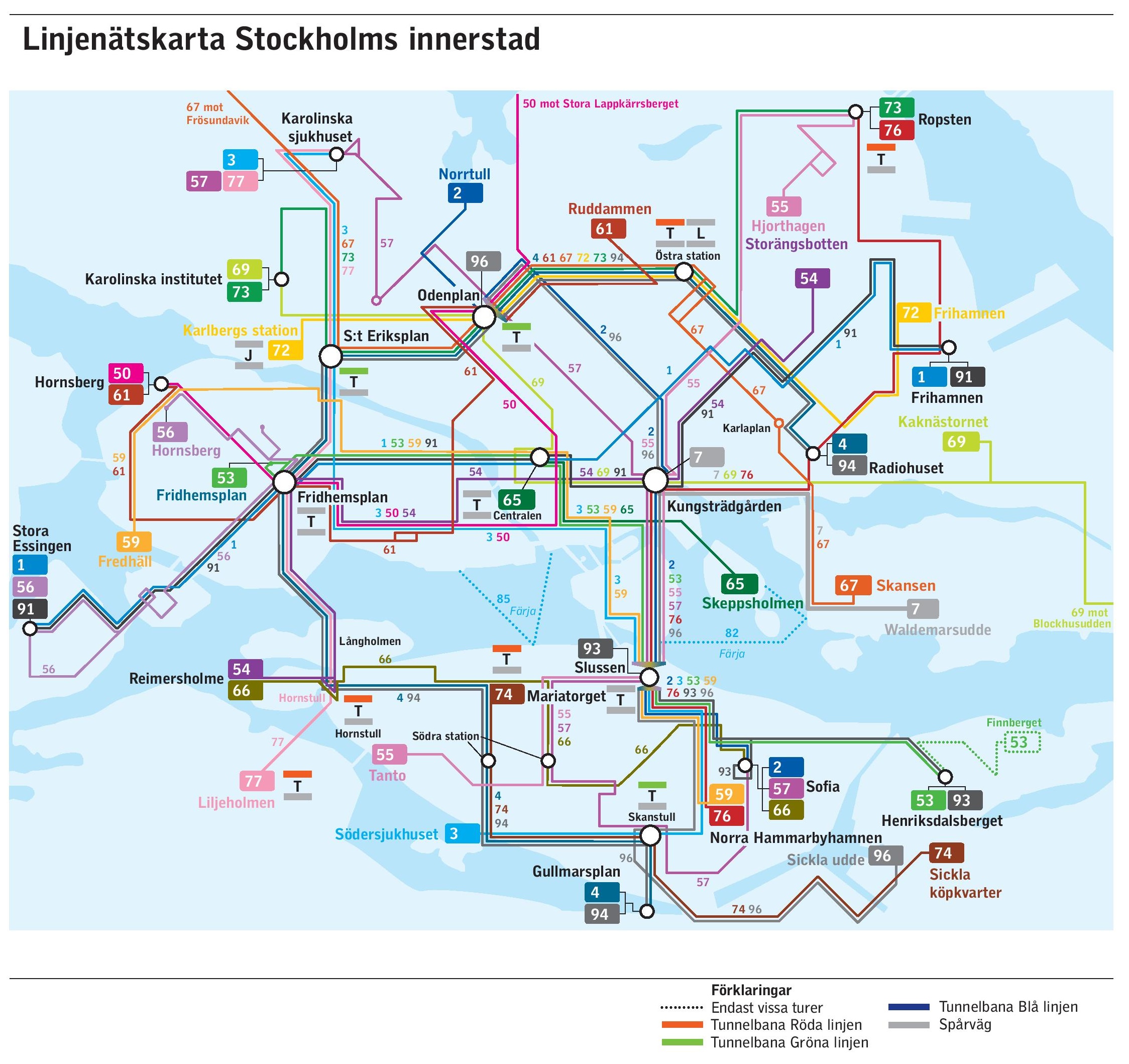 Stockholm Area Transport Map