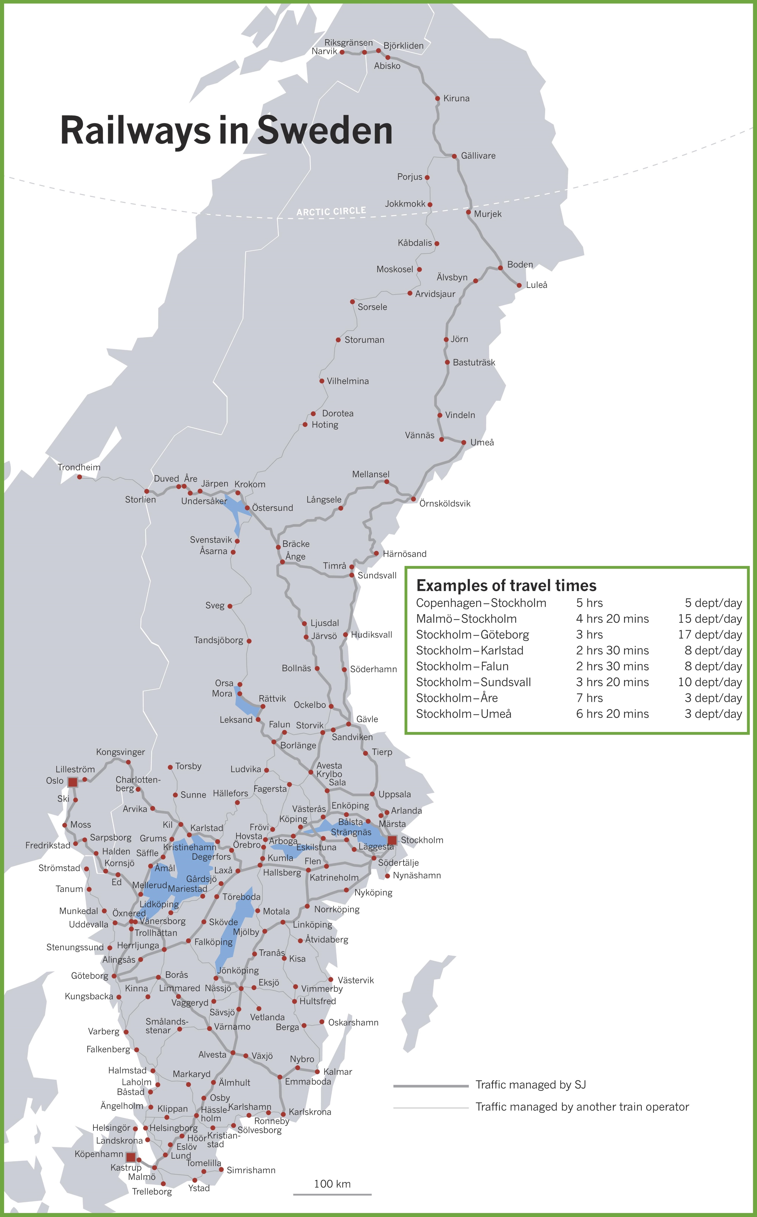 Sweden railway map