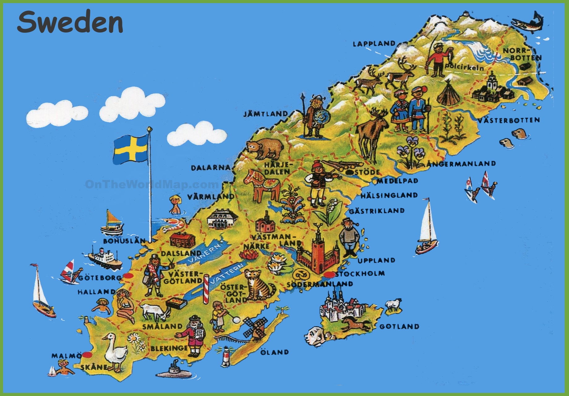 Sweden tourist map