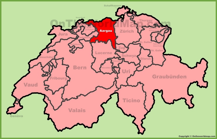 Canton of Aargau location on the Switzerland map