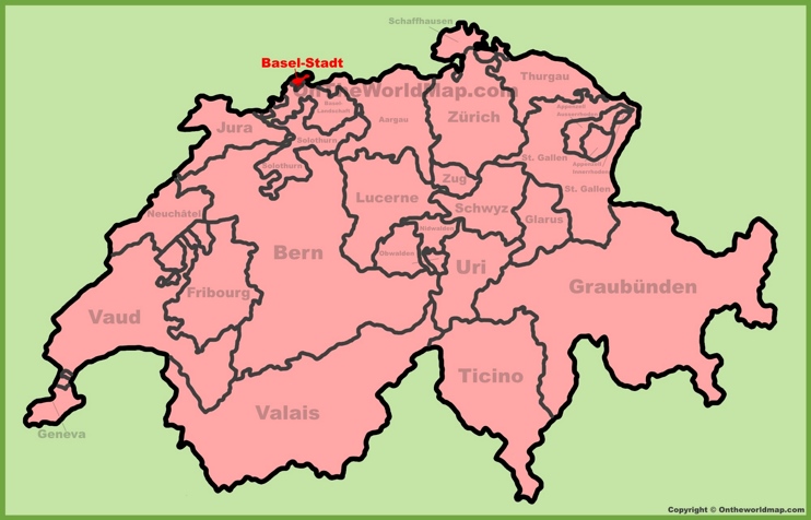 Canton of Basel-Stadt location on the Switzerland map