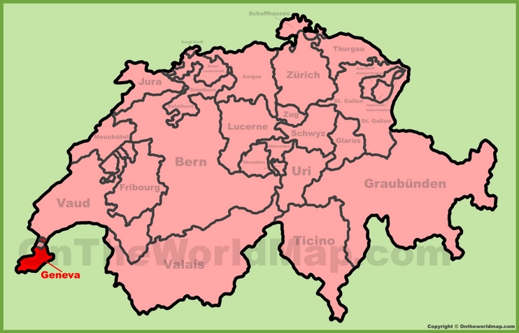 Canton of Geneva location on the Switzerland map