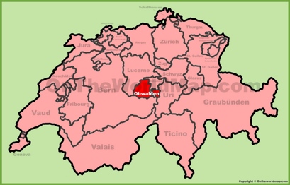 Canton of Obwalden Location Map