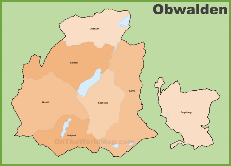 Canton of Obwalden municipality map