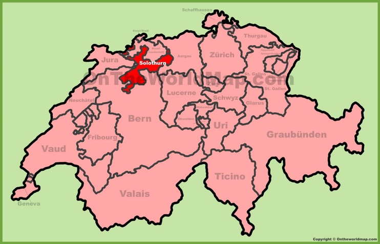 Canton of Solothurn location on the Switzerland map